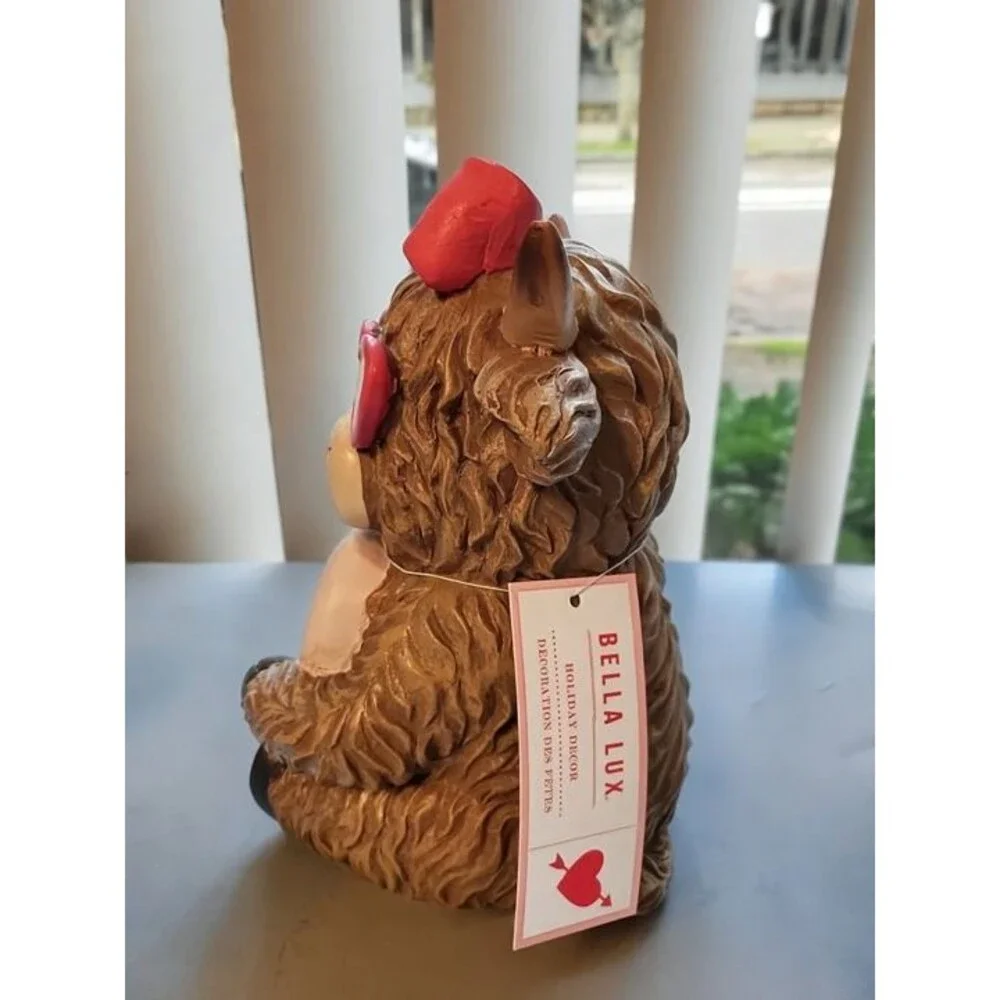 Viral Bella Lux Valentines Day Highland Cow Red Bow Heart Glasses I Love Moo NWT